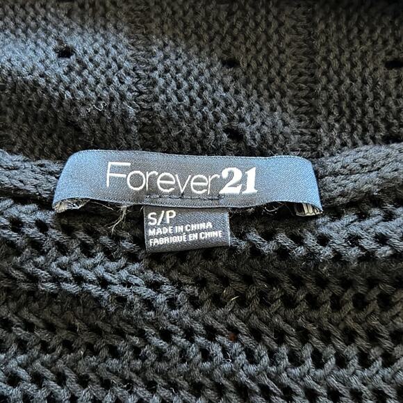 Forever 21 Black Sweater Vest Cardigan Juniors Size Small Tie Front Y2K - Picture 5 of 9